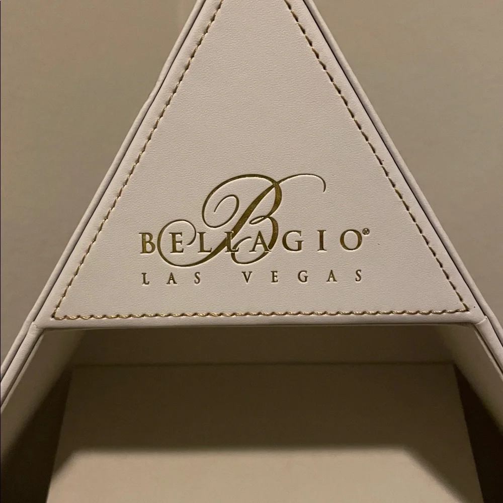 Bellagio Las Vegas White and Gold Pyramid Box